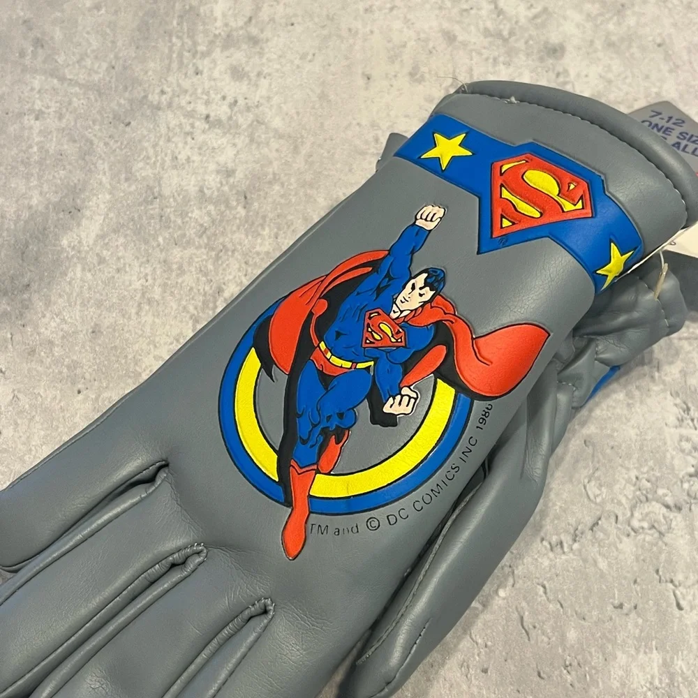 Superman DC Comics 1986 RARE kids boys gloves vintage
